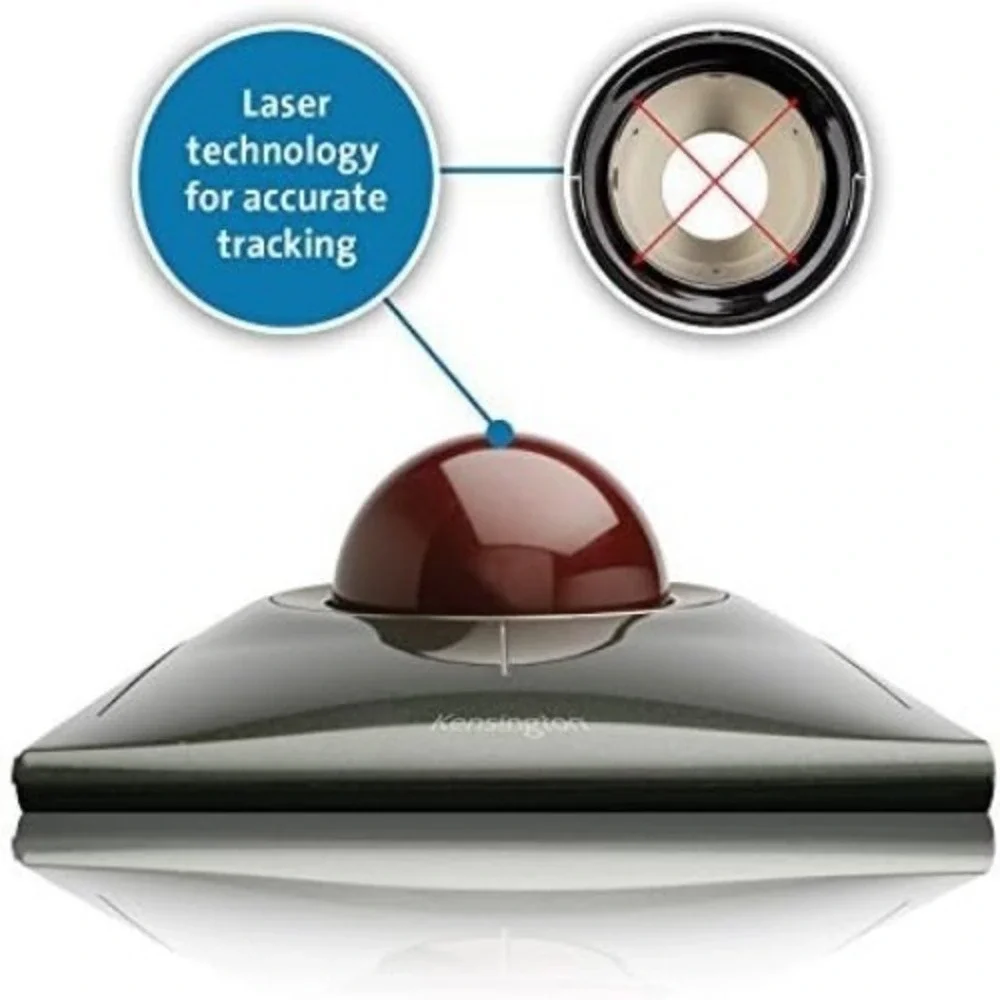 Kensington SlimBlade Trackball Mouse‎ K72327U Wired USB Ergonomic Design – Black